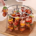 thumbnail image 2 of HLONK 48-Barbecue Rack for Air Fryer  24-Bar Stainless Steel Vertical Skewer Grill  Kitchen and Home Oven Meat Roasting Rack, 2 of 7