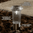 thumbnail image 6 of Mainstays Solar Powered Stainless Steel Mini Diamond Bollard Path Light, 6 of 9