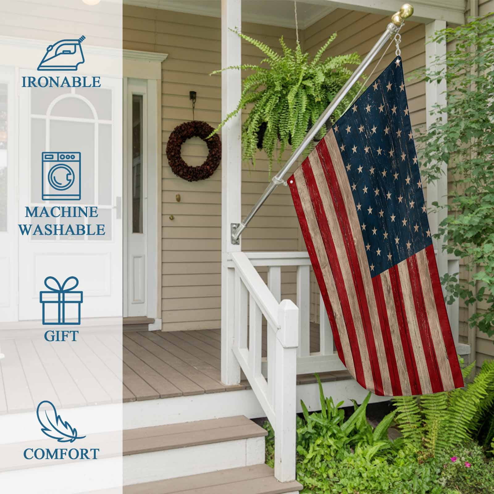 4th of July Flags for Outside 3x5 ft USA Flag Outdoor Flags Double Sided Grommets House Banner Patriotic Stars Red White and Blue Patio Yard Flag for Outdoor Party Porch Independence Day Decor