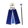 thumbnail image 3 of Juego de vestuario de Robe con palo, resistente, de reina para niños adultos adolescentes , Azul, 3 of 8
