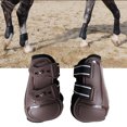 thumbnail image 3 of 1 par de botas de tendón de caballo para entrenamiento, protectores de pies Pata trasera marrón L Sunnimix Botas de tendón de caballo, 3 of 8