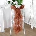 thumbnail image 5 of BalsaCircle Terracotta Premium Solid Curly Chiffon Chair Sashes Wedding Slipcovers, 5 of 8
