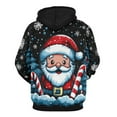thumbnail image 2 of Adult Christmas Santa Claus Graphic Hoodie, 3D All Over Print Holiday Pullover Sweatshirt with Hood & Pocket, Funny Ugly Christmas Sweater Style, 2 of 7