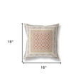 thumbnail image 4 of 16" X 16" Off White And Orange Floral Zippered Suede Throw Pillow, 4 of 5