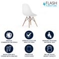 thumbnail image 4 of Elon Series Black Plastic Chair with Wooden Legs, 4 of 9