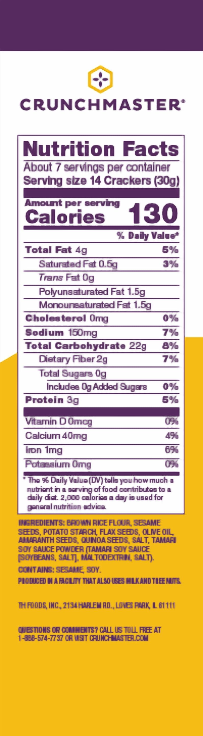 (6 pack) Crunchmaster Multi-Seed Original Gluten-Free crackers, Party Pack, 7 oz. Bag in Box