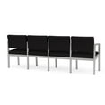 thumbnail image 5 of Lesro Lenox Steel Fabric 4-Seat Waiting Room Guest Reception Chair in Silver/Open House Black, 5 of 5