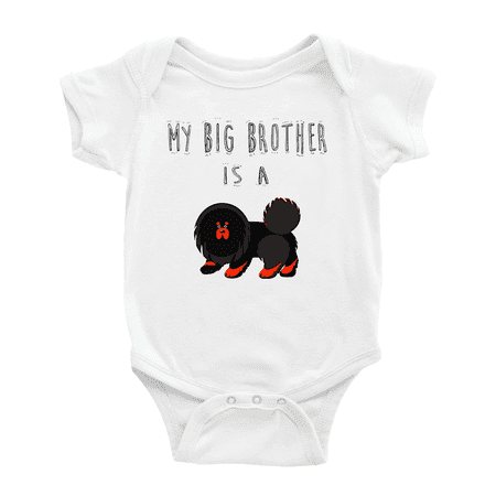 

My Big Brother Is A Tibetan Mastiff Dog Baby Clothing Bodysuits Boy Girl Unisex
