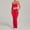 Red, variant on SKQIT 2 Piece Women's Sports Yoga Sets, Sleeveless U Neck Backless Tank Top and High Waist Crossover Flare Leggings