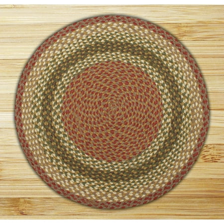 Earth Rugs C 24 Olive Burgundy Gray Round Braided Rug 5 75 Feet X