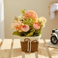 thumbnail image 5 of Yonrjhukm Artificial Flower Potted Desktop Ornaments, Faux Green Plant Table Decoration, Silk Cloth Artificial Flowers with Woven Basket for Home, Office, and Hotel Decoration, 5 of 7