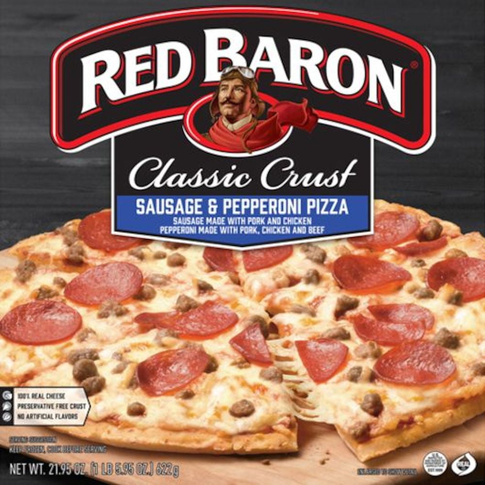 Red Baron Classic Sausage and Pepperoni Crust Pizza, 21.95 Ounce -- 16 per case