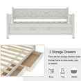 thumbnail image 4 of Bellemave Twin Size Daybed with 2 Storage Drawers, Modern Wooden Twin Sofa Bed with X-Shaped Frame, Twin Beds for Guests Sleepovers (Cream White), 4 of 9