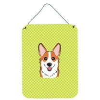 Checkerboard Design with Dog Wall or Door Hanging Prints