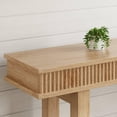 thumbnail image 4 of Fluted Wood Console Table – 2-Tier Narrow Sofa & Entryway Table – Rectangular Farmhouse Design with Shelf – Natural Wood Finish for Living Room, Hallway & Dining, 4 of 5