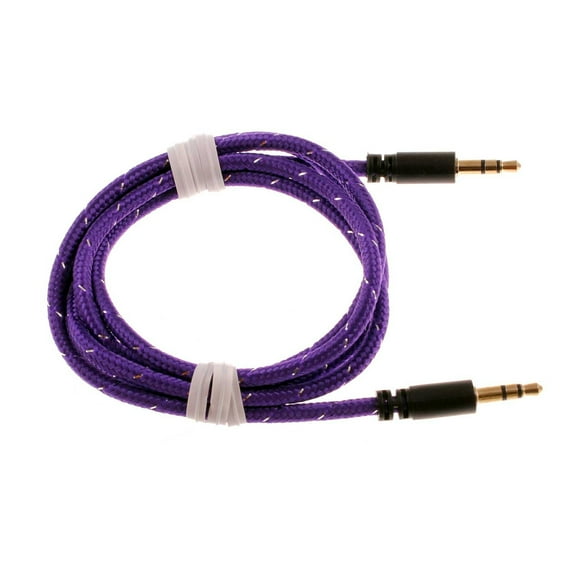 3.5mm Aux Cable for Samsung Galaxy A13 5G/A12 5G/A03s Phones - Adapter Car Stereo Aux-in Audio Cord Speaker Jack Wire Braided Purple Compatible With Galaxy A13 5G/A12 5G/A03s