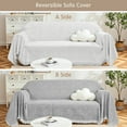 thumbnail image 2 of Dyfun Boho Reversible Sofa Cover - Pet-Proof Chenille Couch Protector & Decorative Throw for 3-Cushion Couches, 71"x134", 2 of 7