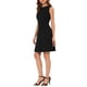 thumbnail image 4 of INSPIRE CHIC Ropa de Mujer para Trabajar Vestidos Midi A-Line Sin Mangas de Color Sólido M Negro, 4 of 6