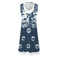 thumbnail image 4 of Cute Party Sun Dresses Daisy Print Knee Length Women's Casual Loose Flowy Tank Sundress for Women Beach Vacation Round Neck Sleeveless Midi Summer Shirt Dress for Women Dark Blue XXXXL, 4 of 5