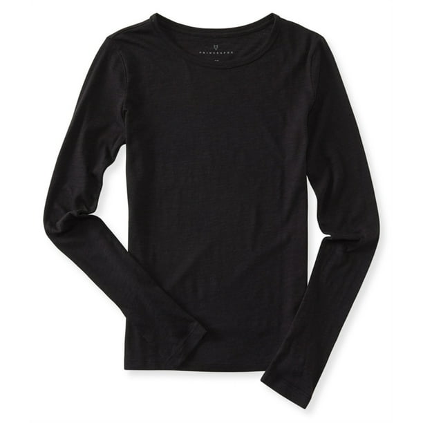 Camiseta básica de manga larga Aeropostale para mujer negra grande