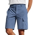 thumbnail image 4 of FRSASU Short Cargo de Randonnée pour Homme Léger à Séchage Rapide Décontracté de Golf Travail Pêche avec Poches à Glissière Bleu, 4 of 7