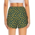 thumbnail image 2 of Lsque Yellow Floral Printed Women's Running Shorts with Liner Pockets,Elastic Quick Dry Workout Athletic Gym Yoga Shorts,Womens High Waist Shorts-XX-Large, 2 of 9