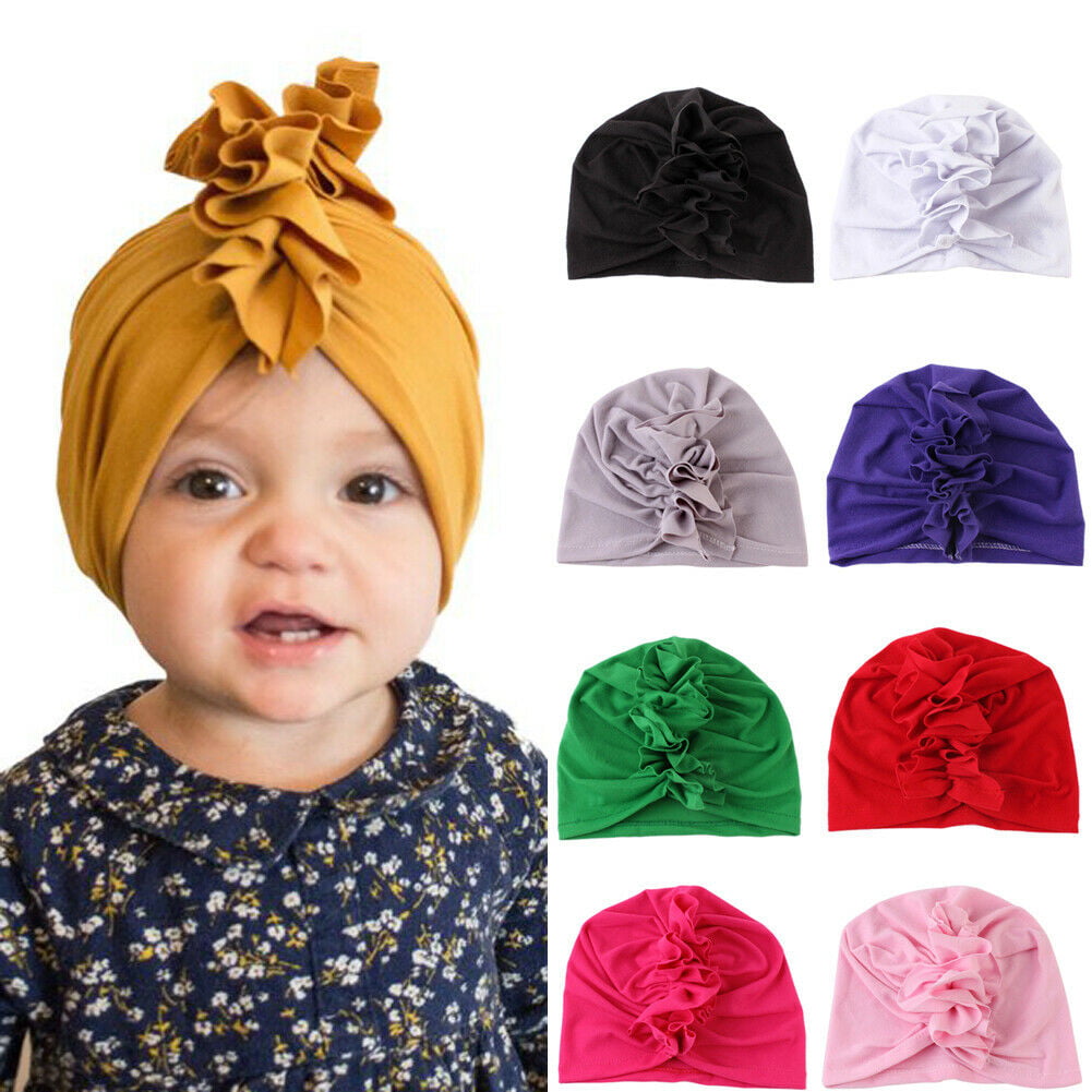 Infant Kids Toddler Baby Turban Bow Knot Head Wrap Cute Boy Girls Beanie Hat Cap 