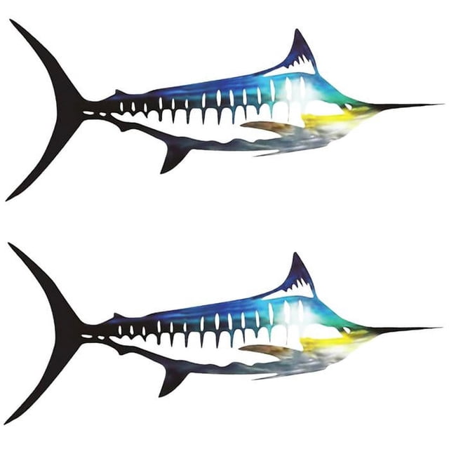 Marlín Azul AquaMetallix02 2 Pzas 50x20cm Marlín Metal Azul.