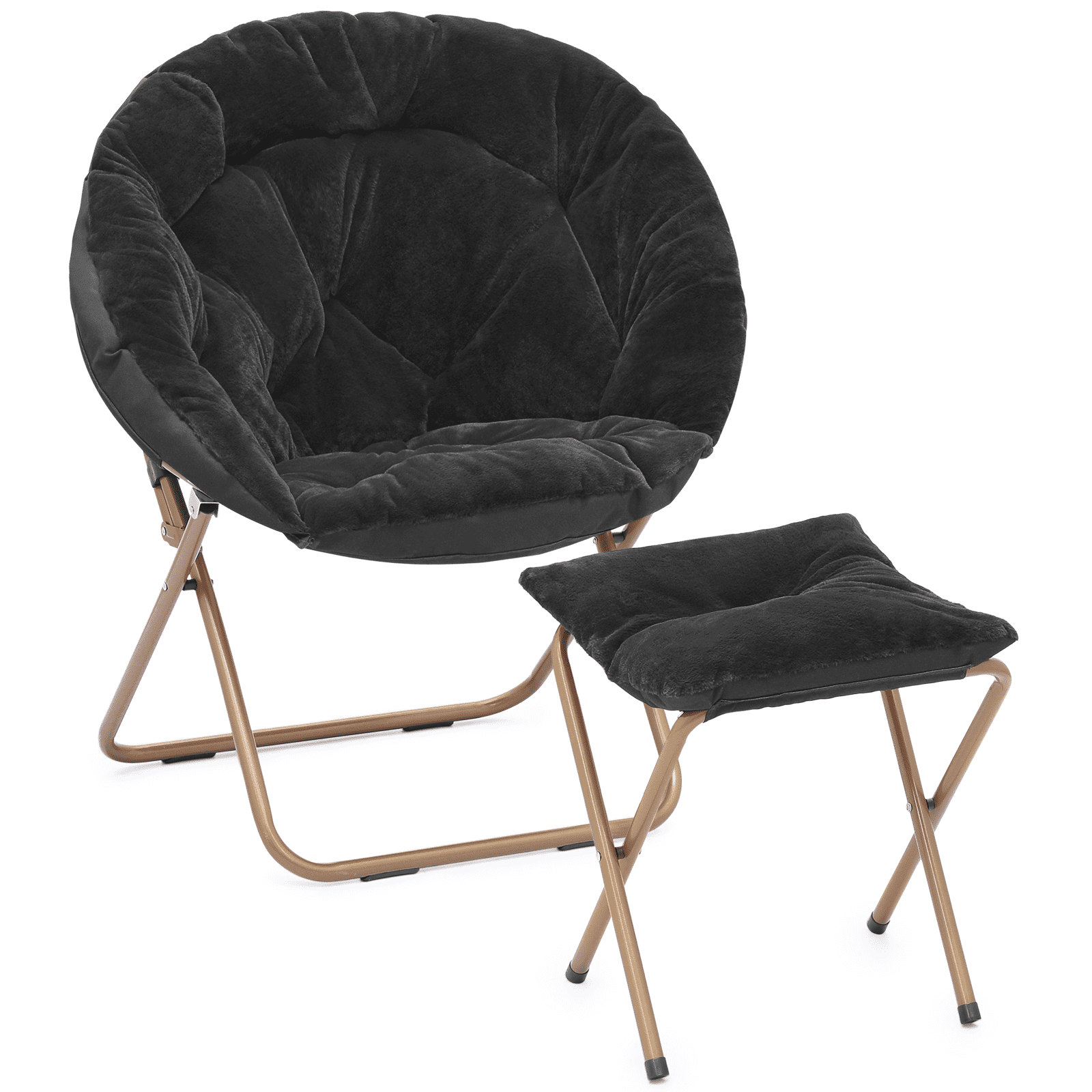 Magshion Saucer Chair with Ottoman, Oversized Folding Chair and