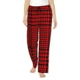 thumbnail image 2 of Goofa Red Black Houndstooth Printed Soft Pajama Pants for Women, Wide Leg Comfy Casual Lounge Yoga Pants-X-Large, 2 of 9