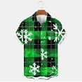 thumbnail image 2 of Christmas Hawaiian Shirts Mens Novelty Checkerboard Graphic Aloha Beach Party Holiday Short Sleeve Button Up Shirt, 2 of 4