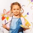 thumbnail image 2 of Light Blue Marble Flow Pattern Kids Aprons for Girls and Boys,Adjustable Neck Strap Toddler Aprons for Kids Cooking Baking, 2 of 6