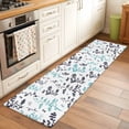 thumbnail image 2 of Runner Rug 2 x 6 Ft, Aqua Grey Botanical Washable Non-Slip Floor Mat for Kitchen Hallway/Entryway, Watercolor Spring Floral Summer Leaf Long Kitchen Runner Area Rugs for Living Room, Low-Profile, 2 of 8