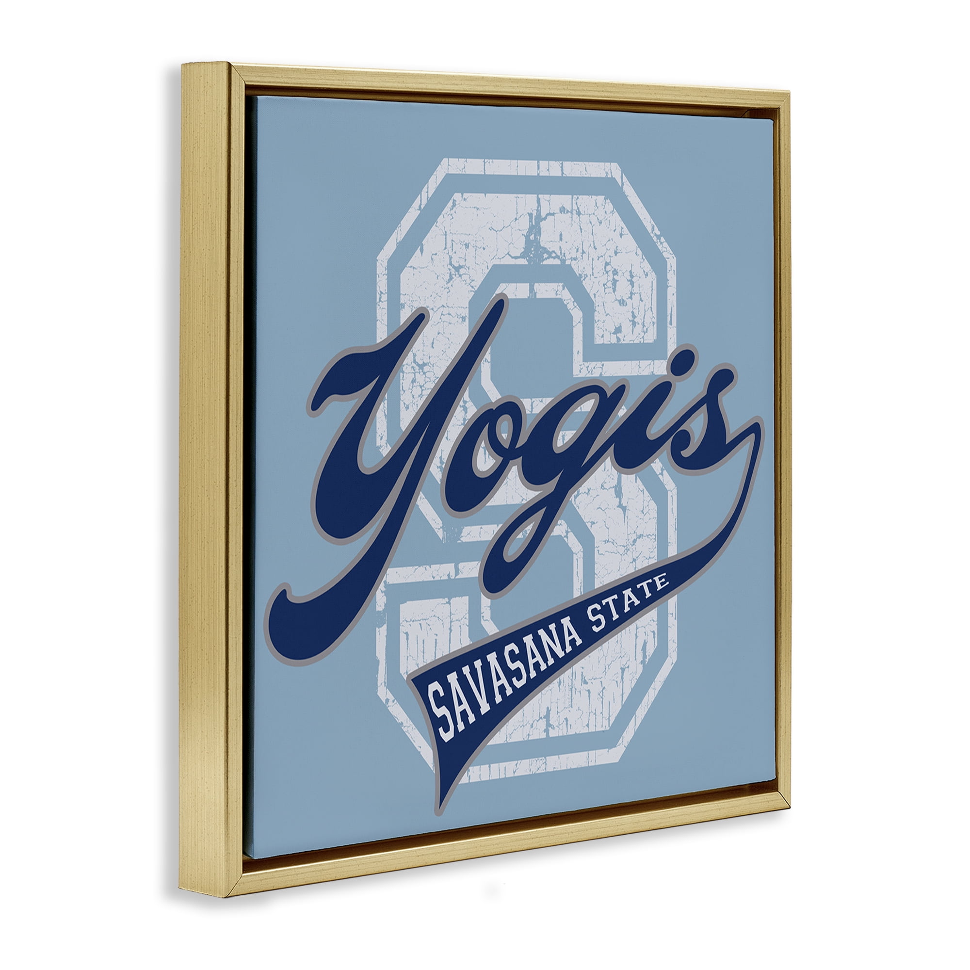 Stupell Industries Savasana State Yogis Text & Numbers Painting Gold Floater Framed Canvas Art Print Wall Art, 18 x 18