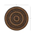 thumbnail image 3 of VHC Brands Black & Tan Table Mat- Pot Holder- Woven Jute Trivet, 15" Round, 3 of 9