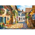 thumbnail image 2 of 1000 Piece Jigsaw Puzzle, Rue de Village, France, Painting Puzzle, Adult Puzzle, Castorland C-103744-2, 2 of 5