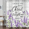 thumbnail image 2 of Purple Shower Curtain,Farmhouse Rustic Floral Fabric Shower Curtain, Watercolor Flower Shower Curtain with Hooks Home Bathroom Bathtubs Decor Easy Care Machine Washable Durable Polyester, 2 of 5