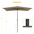 thumbnail image 5 of Sonerlic 10 x 6.5ft Outdoor Patio Rectangular Table Umbrella with Hand Crank and Push Button Tilt for Deck, Poolside and Garden,Taupe, 5 of 9