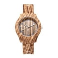 thumbnail image 2 of Archer Women Wooden Grain Round Dial Arabic Number Resin Band Analog Quartz Wrist Watch, 2 of 8