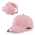thumbnail image 4 of Laser Perforated Waterproof Womens Baseball Cap, Adjustable Quick Dry Mesh Snapback Sun Hat, Breathable Performance Sports Headwear, Lightweight Cooling Cap for Golf, Running, Workout,Pink, 4 of 9