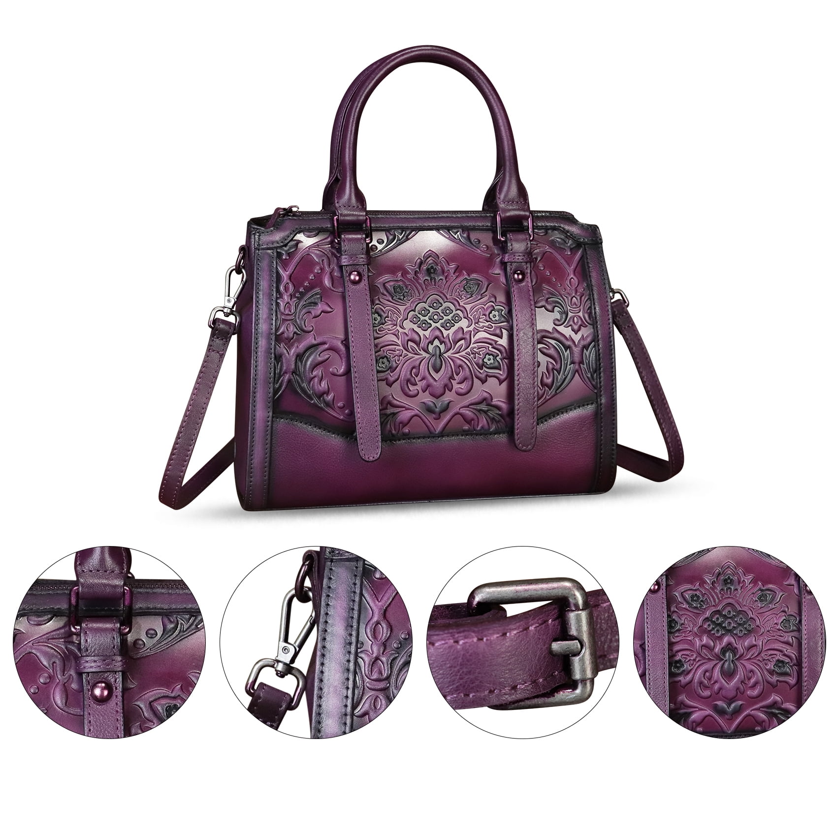 Genuine Leather Purse and Handbag for Women Retro Leather Crossbody Shoulder Bag