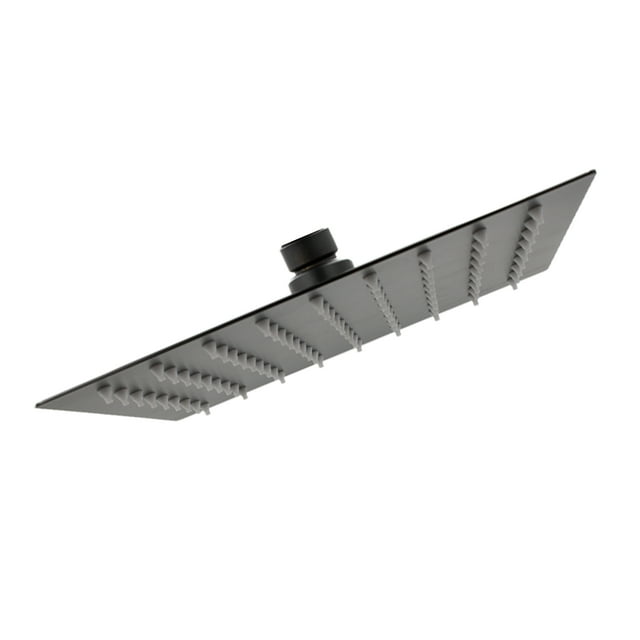 Regadera Cuadrada 25 cm Media y Baja Presion Rubinett Negro Mate Acero Inoxidable Sin Brazo