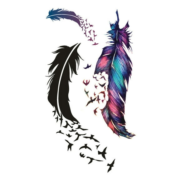 Flying Bird Feather Body Art Feather Body Art Sticker Tattoo DIY Men Women Arm Neck Fake Temporary Sticker