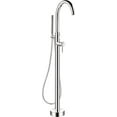 thumbnail image 1 of Bathtub Faucet Freestanding Floor Mounted Tub Filler Bath Mixer with Hand Shower, 1 of 9