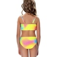 thumbnail image 3 of Confree For Girls Summer 3 Piece Swimsuit Graphic Print Bathing Suits Vacation Cute Comfortable Little Girls Swimwear Size 8-9 Years Yellow, 3 of 4