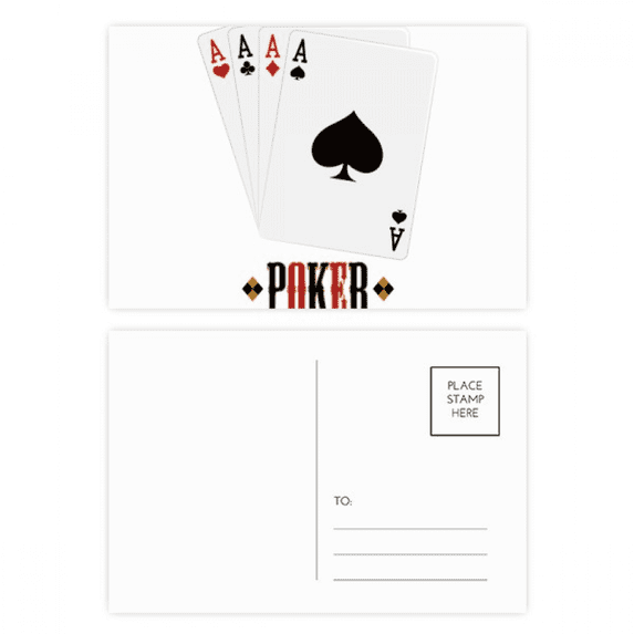 heart spade club a pattern postcard set birthday mailing thanks greeting card