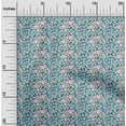 thumbnail image 2 of oneOone Polyester Lycra Turquoise Blue Fabric Floral Sewing Craft Projects Fabric Prints By Yard 56 Inch Wide, 2 of 4
