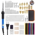 thumbnail image 1 of Kit Soldador Eléctrico 60W Con Temperatura Ajustable 41 Bits De Soldadura Juego De Herramientas De Pirograbado Para Carpintería Grabado Tallado Quemado 81Pcs Kearding TO005435-03, 1 of 6