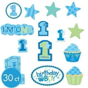 1st Birthday 'Sweet Lil' Cupcake Boy' Cutout Decorations (30ct)