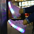 thumbnail image 3 of Fashion Colorful LED Light Shoes Kids Adult Ultra-light Roller Heelys Skates-Pink,40, 3 of 18
